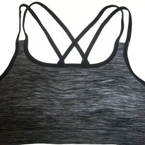 Sports Bra Women's Black/White Strappy Active Crisscross Med 34-36